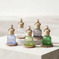 Flacon diffuseur de parfum pour voiture en verre de luxe mini 10 ml vide avec surface estampillée or, anti-fuite, à suspendre, pour voiture