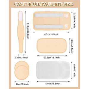 5Pcs Huile De Ricin Pack Wrap Kit Réutilisable Huile De Ricin Bio Corps Compresse Pack Wraps pour Tout Le Corps avec Sangles Réglables - Product Image 3