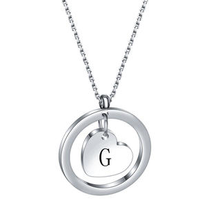 Nuovo personalizzato 304L in acciaio inox Charm cerchio collana gioielli semplice Round amore cuore incidibile ciondolo nome collana - Product Image 4