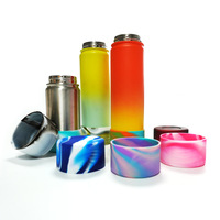 Manchon de protection pour bouteille d'eau en silicone coloré avec logo personnalisé, antidérapant, 12OZ-40OZ