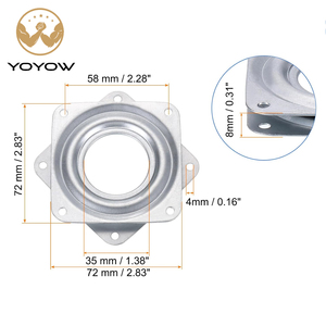 3 Inch Galvanized Zinc Plated <b>Square</b> Lazy Susan Turntable Full Ball Bearing 360 Degree Rotate Swivel Plate For <b>Bar</b> Sttool Dining - Product Image 2