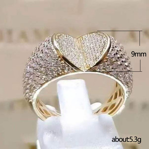 H208 Anello da Donna in Oro Massiccio 18K con Diamante Naturale Taglio a Cuore, Romantico Anello di Fidanzamento - Product Image 3