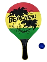 Raquettes de padel en bois en gros, raquette de tennis de plage personnalisée, raquettes de plage en bois avec une balle, jouets