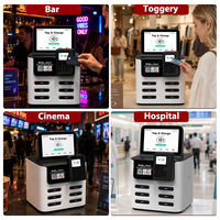 Dernier modèle 2026 Relink Kiosque de location de batteries externes à 6 emplacements avec support POS universel, écran tactile 8 pouces, 8000 mAh, NFC, CE, logo personnalisé pour l'Italie