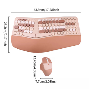 Kit clavier et souris sans fil ergonomique, ensemble clavier et souris multi-appareils, souris et clavier sans fil pour la maison, le bureau et le PC - Product Image 6