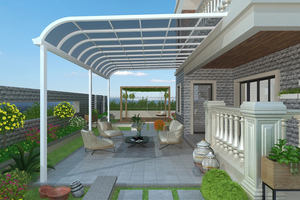 Kit de support de pergola motorisé personnalisable 5m x 4m <span class=keywords><strong>4x3</strong></span>, imperméable, en aluminium, pour pavillon - Product Image 2