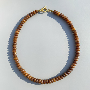 Handgemaakte trouwketting tijgeroog ronde vorm verguld kralen verstelbaar fijne kralenkettingen - Product Image 2