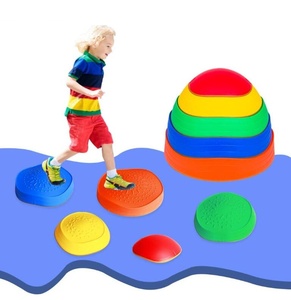 Pillole impilabili morbido al coperto per bambini colorati in plastica da palestra giocattolo con trave di equilibrio per bambini - Product Image 1