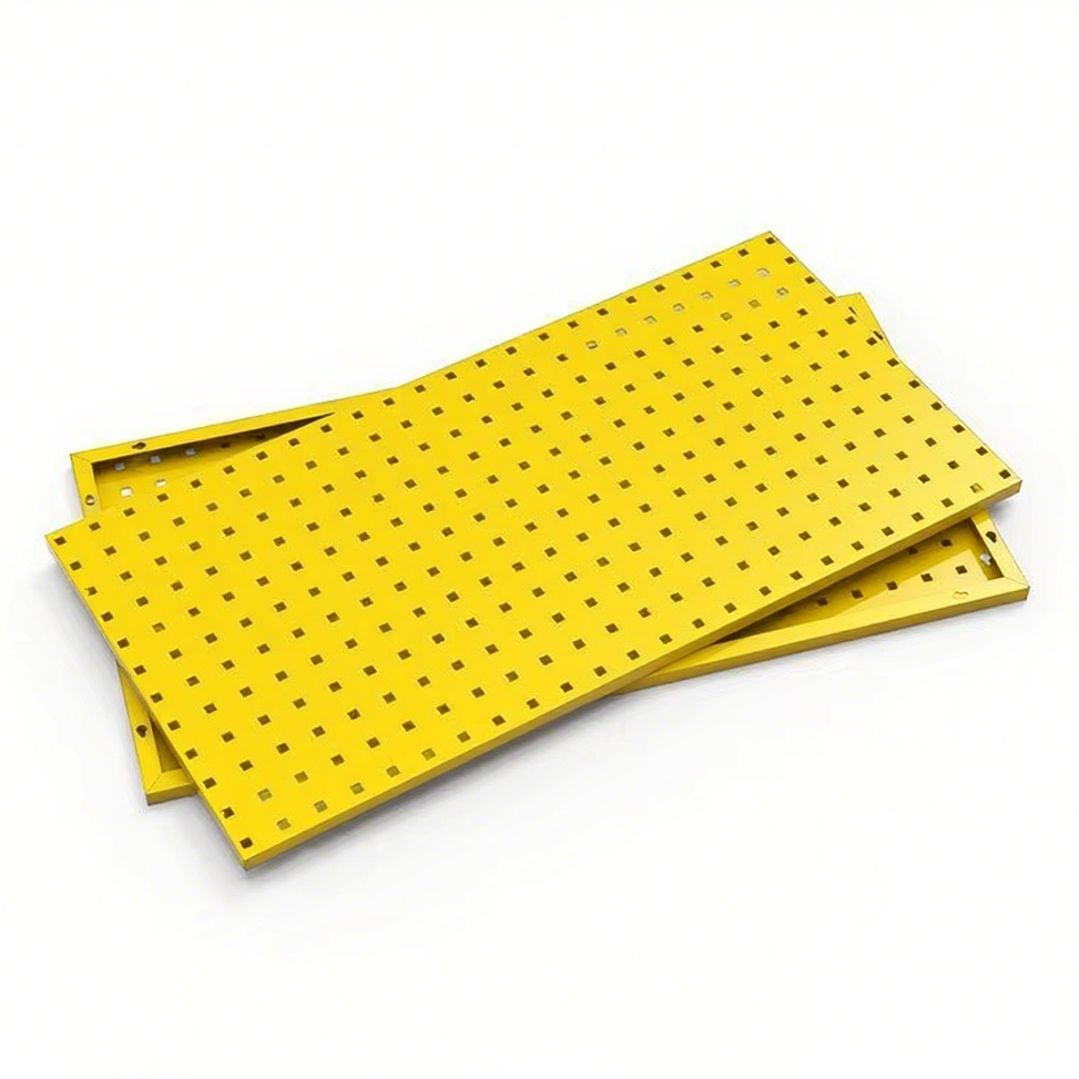 Panneau perforé en métal jaune