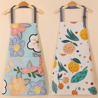 Tablier en coton réglable ARBINSON à motif floral pour femmes avec poches, lavable en machine, pour cuisine, cuisson, barbecue (bleu/fleurs)