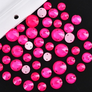 Strass à coudre OLeeya de qualité supérieure, cristaux ronds Rivoli, couleurs néon fluorescentes, tailles assorties, strass à coudre pour robe - Product Image 2