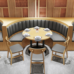 Foshan Fabrik Großhandel maßge schneiderte Restaurant Tisch und Stühle U-Form Stand Sitz Sofa Sets - Product Image 3