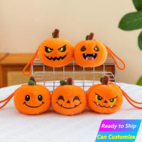 Porte-clés en peluche citrouille réaliste pour Halloween, avec expressions expressives, disponible en gros et personnalisable