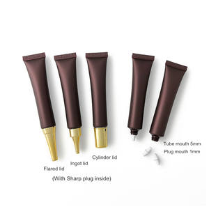 Tubo de extrusión de crema BB de plástico suave Marrón mate de 20ml 20g lápiz labial tubo vacío ojos para botella de esencia para mascarilla facial 20ml - Product Image 2