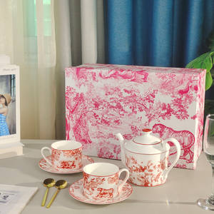 Juego de Café y Té de Porcelana Fina de 7 Piezas Serie D, con Capacidad de 200 ml, Sostenible para Uso en Cafeterías - Product Image 1