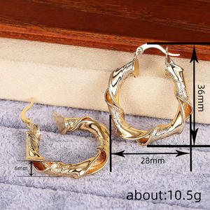 Boucles d'oreilles Huggie Ciayia-Legacy plaquées or, alliage, style classique, bijoux de mode unisexe - Product Image 6
