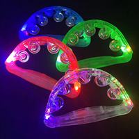 Led Light up Musical Wedding Tambourine Led Rattle 7 Colors Handheld Percussion Instrument Nightclub Supplies for Party Gifts