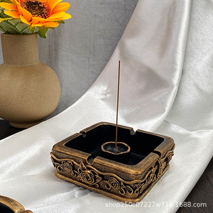 Quemador de Incienso Cuadrado Clásico de Resina Hecho a Mano para Uso Religioso, Decoración para el Hogar u Oficina - Product Image 1