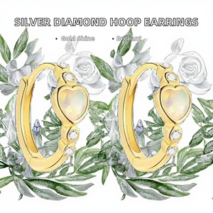 925 Sterling Silver Round <b>Opal</b> Hoop <b>Earrings</b> Gold Plated Women's Trendy for Wedding Party or Gift - Product Image 2