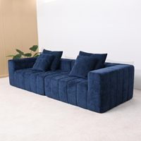Herstellerprodukt: Blaues, Braunes und Weißes Schaumstoff-Vakuum-Modulares Tufted Komprimiertes Sektionalsofa, Knochenloses Cordsofa, Schlafsofa für Villen