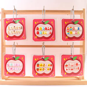 <span class=keywords><strong>Faux</strong></span> <span class=keywords><strong>ongles</strong></span> à presser 3D rouges motif pomme et nœud, style Kawaii, économiques, couvrance totale, pour petites filles et enfants - Product Image 6