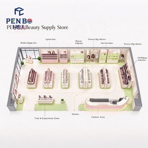 Free Drawing Design Full Beauty Supply Hair Wigh Cosmetic Shop Interior Design Ideas Customized Makeup Beauty Store <b>Shelving</b> - Product Image 5