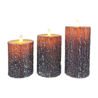 Lampe LED en forme de souche de pin avec flamme vacillante dynamique, sans flamme, pour décoration intérieure et ambiance festive