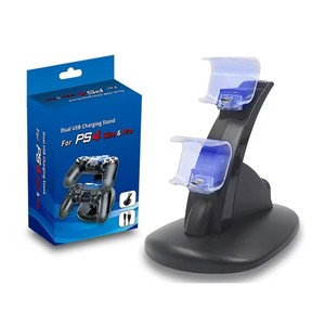 P4 Slim/Pro <span class=keywords><strong>Controller</strong></span> çift USB şarj Base Joystick hızlı şarj istasyonu koltuk için şarj doku Stand - Product Image 1