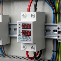 Protecteur de tension intelligent à affichage numérique 220V, réglable et à réenclenchement automatique, avec limitation de surintensité et protection contre les surcharges