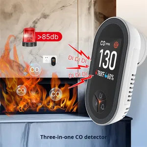 3-in-1 Smart Home Carbon Monoxide Temperature Humidity Sensor IPS for Kitchen <strong>Garage</strong> Hotel Combustible Gas Detection <strong>Alarm</strong> - Product Image 2