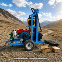 Machine de forage de puits d'eau profonde d'irrigation agricole 200m de profondeur Diesel 25 HP plate-forme de forage de puits