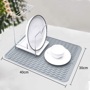 <b>Kitchen</b> Accessories Non-Slip Heat Resistant Silicone Dish <b>Drying</b> Pad Rubber Backed <b>Mat</b> for <b>Kitchen</b> Counter Cooking Tool - Product Image 4