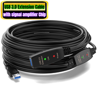 Kabel Ekstensi USB 3.0 dengan Chip Penguat Sinyal Terintegrasi Tipe A Kabel Aktif USB 3.0 dengan Chip Pengulang Sinyal Amplifier