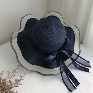 Western New Summer Lace-trimmed Bow Travel Sun Protection Sun <b>Straw</b> Beach Hat for Women - Product Image 5