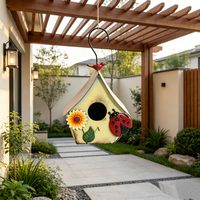 Nouvelle Niche à Oiseaux Décorative en Métal Étanche Populaire, Artisanat en Fer pour Jardin Extérieur et Cour Arrière