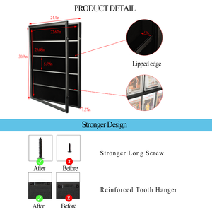 Marco de exhibición de tarjeta de béisbol Gabinete de pared negro bloqueable 35 Marco de foto de tarjeta deportiva graduada con 98% UV-Anti - Product Image 3