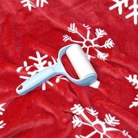 Couverture en peluche corail de Noël imprimé flocon de neige rouge couverture polaire de Noël pour la maison