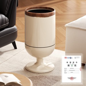 Tall Cylindrical Waste Bin With Wooden Lid Large Capacity Indoor Use For Kitchen Living Room Home Decor - Product Image 3