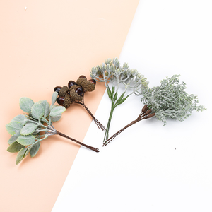 6 pz piccole foglie fatte da te raccogliere piante artificiali floccate per la disposizione dei muri di fiori - Product Image 4