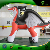 Costume gonflable de Dragon rouge personnalisé, avec des animaux de dessin animé, ballons gonflables et personnalisés