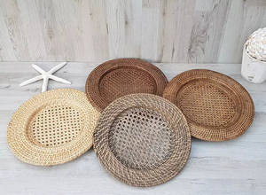 Placa de cargador de ratán, accesorio hecho a mano Natural, alta calidad - Product Image 4