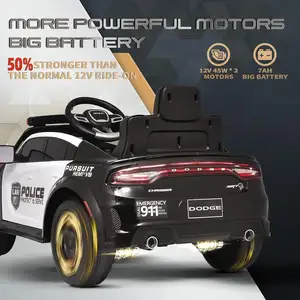 DLS Factory New Design Wholesale Licensed Dodge 12V Powerful Remote Children Toys Electric Ride Toy Car Kids Ride On Police Car