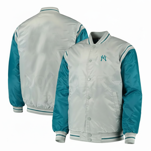 Unique Design Contrast Color Satin Letterman Winter Jacket High Quality Satin Letterman Jacket - Product Image 1