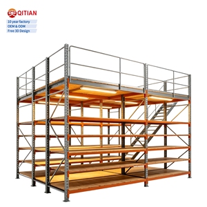 Système de plancher en mezzanine robuste, système de stockage en acier multi-niveaux sur mesure pour l'amélioration de l'espace de stockage en entrepôt industriel - Product Image 1