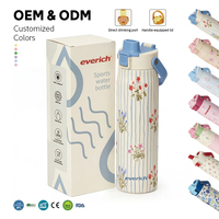 Bouteille d'eau en acier inoxydable personnalisable avec logo, gourde de sport à large ouverture pour le camping en plein air avec poignée et couvercle