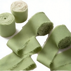 โรงงานผลิต ริบบิ้นผ้าชีฟองสีและขนาดตามสั่ง ริบบิ้นผ้าชีฟองทำมือขอบรุ่ย ขายส่ง - Product Image 1