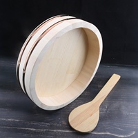 Grand plat de service japonais artisanal en pin, style Hangri, pour restaurants, sushis et bibimbap, usage commercial, épaissi et plaqué cuivre
