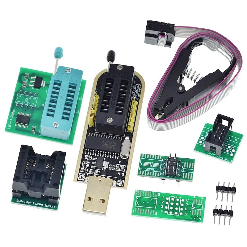 TZT CH341A 24 25 סדרת EEPROM פלאש ה-BIOS USB מתכנת מודול + SOIC8 SOP8 מבחן קליפ עבור EEPROM 93CXX / 25CXX / 24CXX