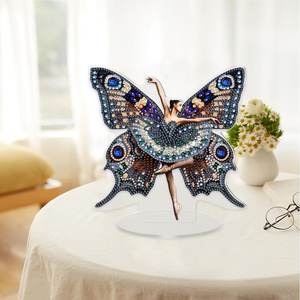 DIY Papillon Danseur Diamant Peinture Ornement De Table Forme Irrégulière 2D Plat Acrylique Creative Diamant Peinture Bureau Ornement - Product Image 4