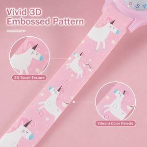 Montre Enfant Licorne Cartoon en Silicone Coloré avec Impression, Cadran Transparent, Idéale pour l'Apprentissage du Temps, Cadeau Éducatif pour Filles - Product Image 5